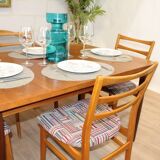 4 vintage multi-color oak chairs 1960 Sweden