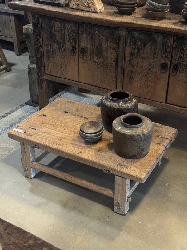 Fuzhou - Petite table basse chinoise ancienne en orme n°5