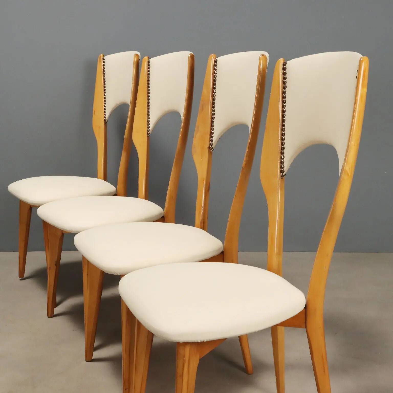 Beech chairs with faux leather from the 1960s.