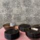 Set of smoked glass tableware 70s