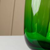 Vase en verre vert vintage XXL, design ovale des années 50 par Maria Vinka pour Ikea (série Stockholm, années 1990)