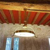 2 gold metal chandeliers