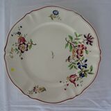 Plat  sarreguemines faience ancienne fleurs Strasbourg
