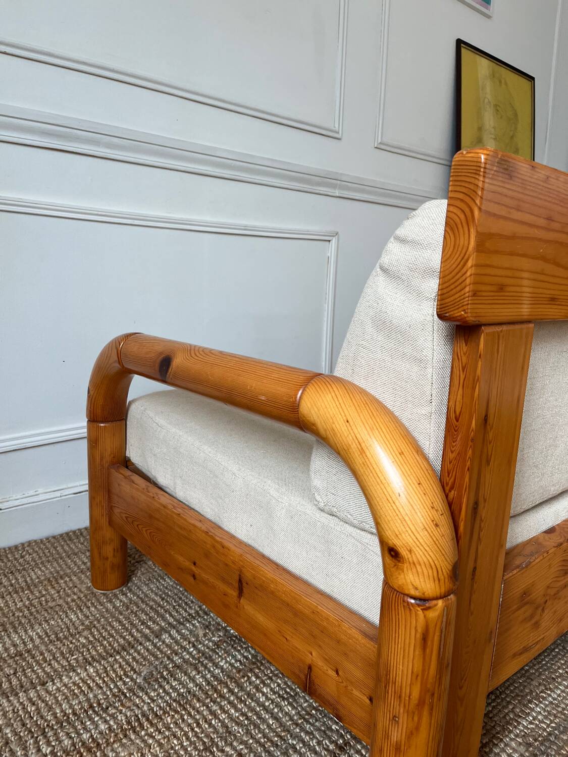 Fauteuil en pin massif esprit chalet