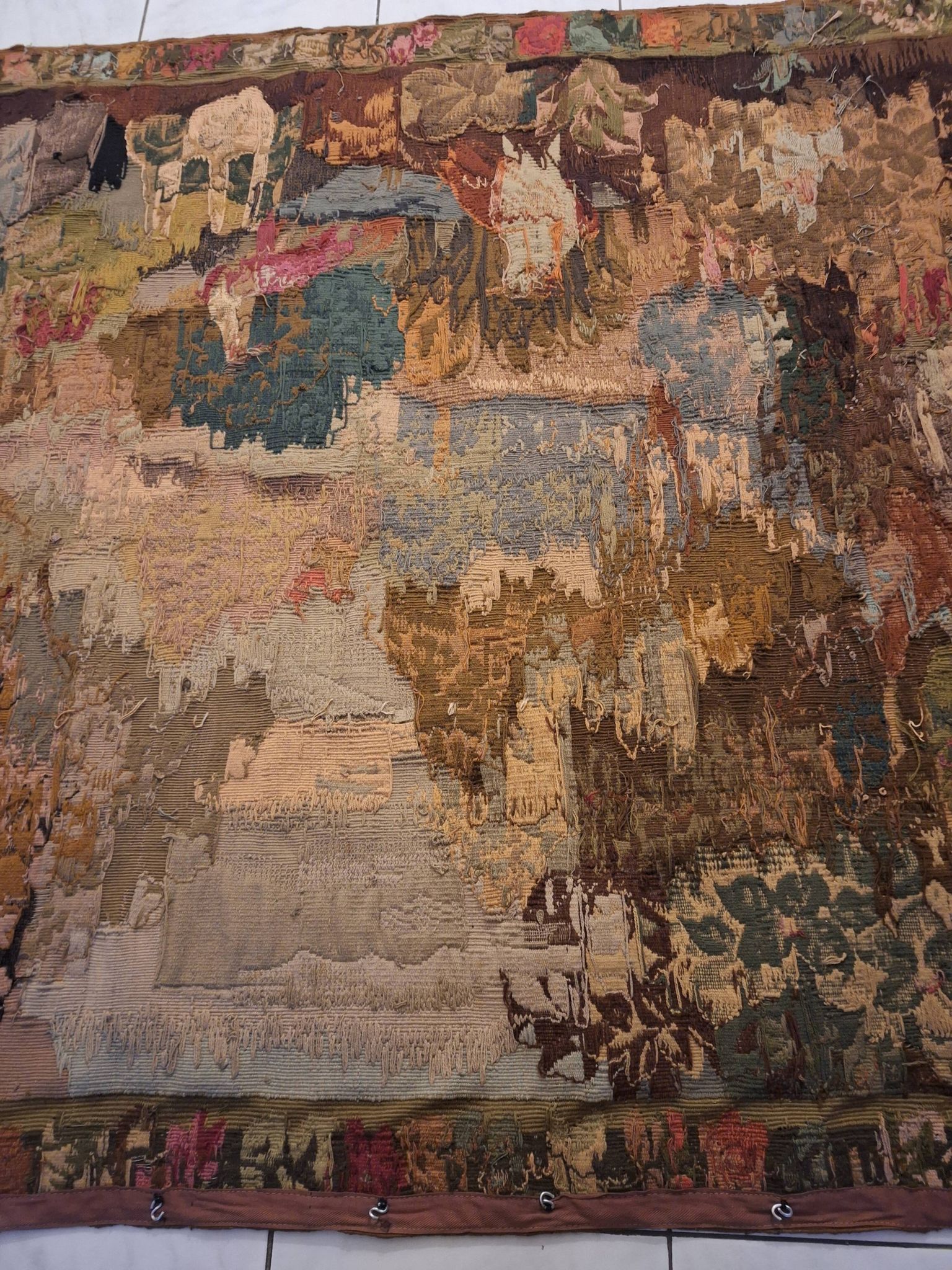 Tapisserie de laine "Verdure Flamande" de la manufacture Robert Four