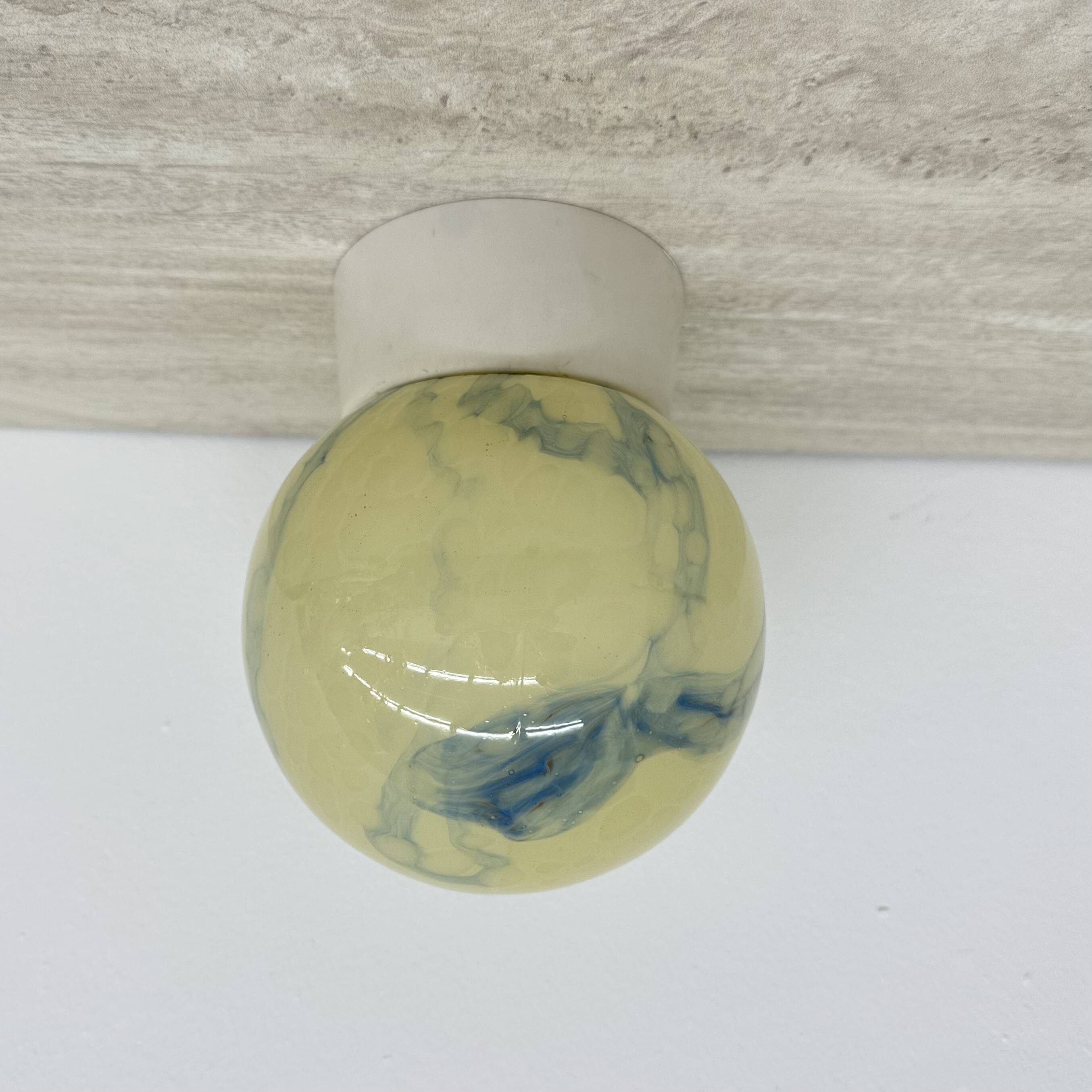 Thabur art deco marbled glass ceiling lamp , 1930s the Netherlands