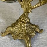 Pair of bronze rocaille candlesticks