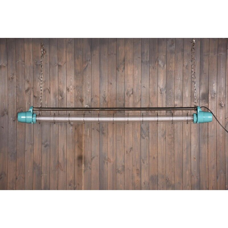 Industrial refurbished cage blue lamp