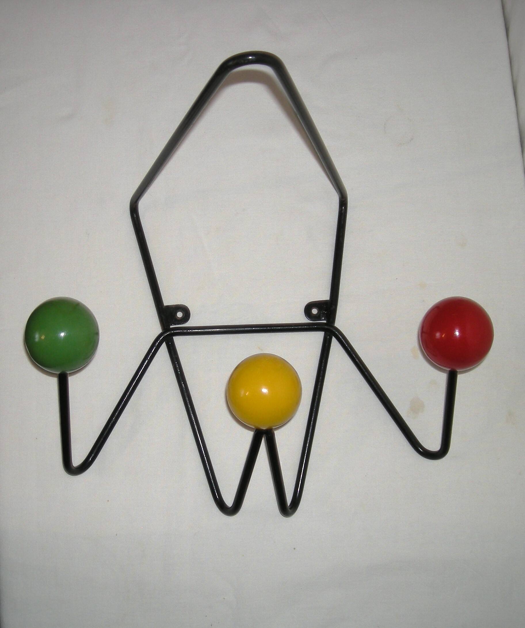 Coat hook; 3 balls - Dupré-Hauser from the 1950s