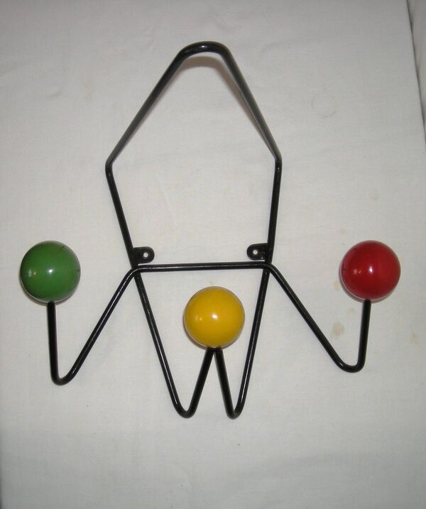 Patère 3 boules Dupré-Hauser, années 50