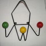 Coat hook; 3 balls - Dupré-Hauser from the 1950s