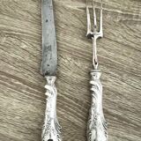 Serving fork and knife with silver hallmarks filled 268 gr
