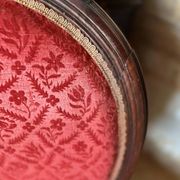 Napoleon III medallion armchair in carved wood and red velvet.