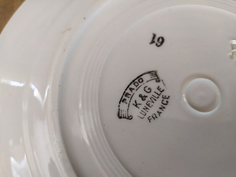 Lunéville Prado Plates Blue Flowers Porcelain Old Lot of 3