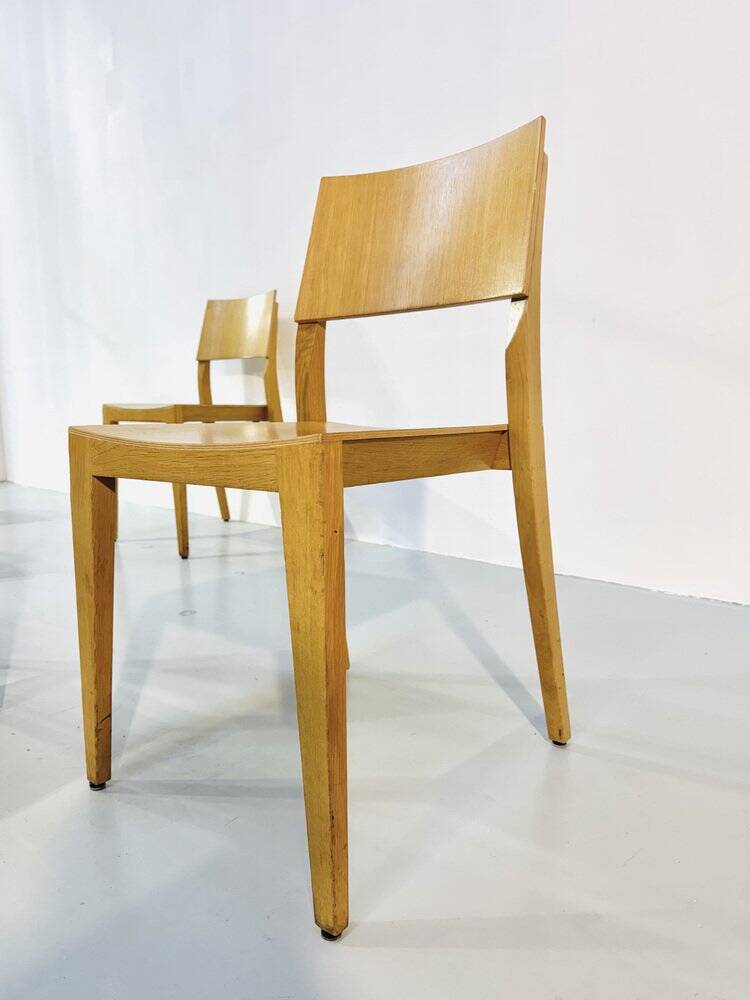 Danish beech dining chairs, 1980s, set of 6