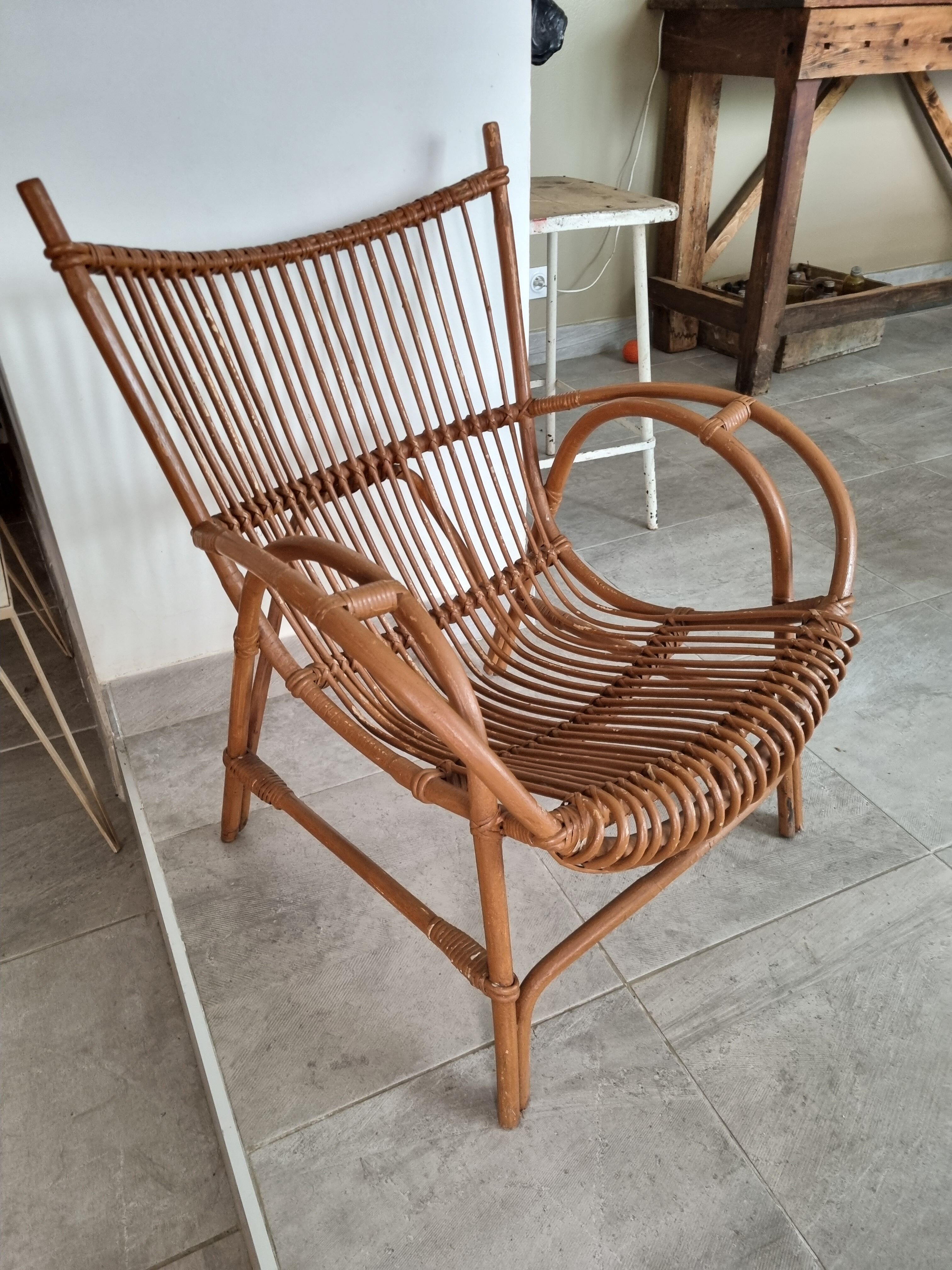 Rattan armchair