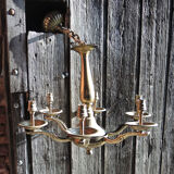 Ancien lustre 6-bras en laiton ou bronze