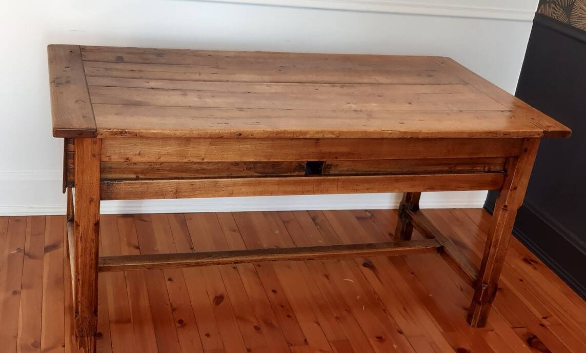 Table de ferme ancienne en bois de hêtre XIXème