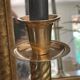 Pair of twisted brass column candle holders