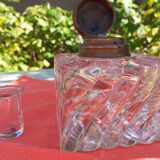 Old inkwell in molded glass