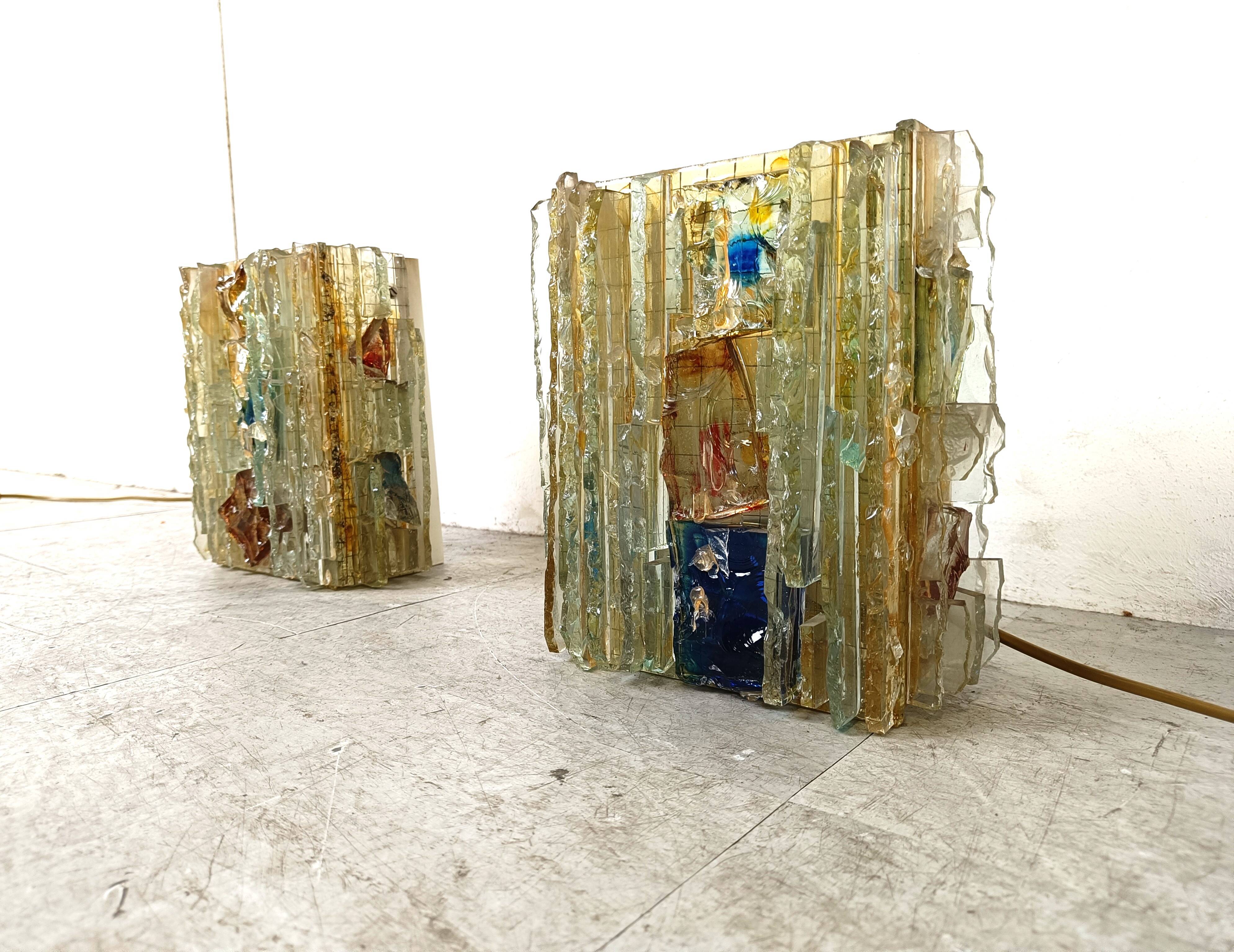 Vintage glass wall lamp by W. van Oyen for Raak, 1960s