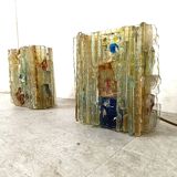 Vintage glass wall lamp by W. van Oyen for Raak, 1960s