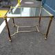 Old coffee table side metal gilded top glass style Louis XVl