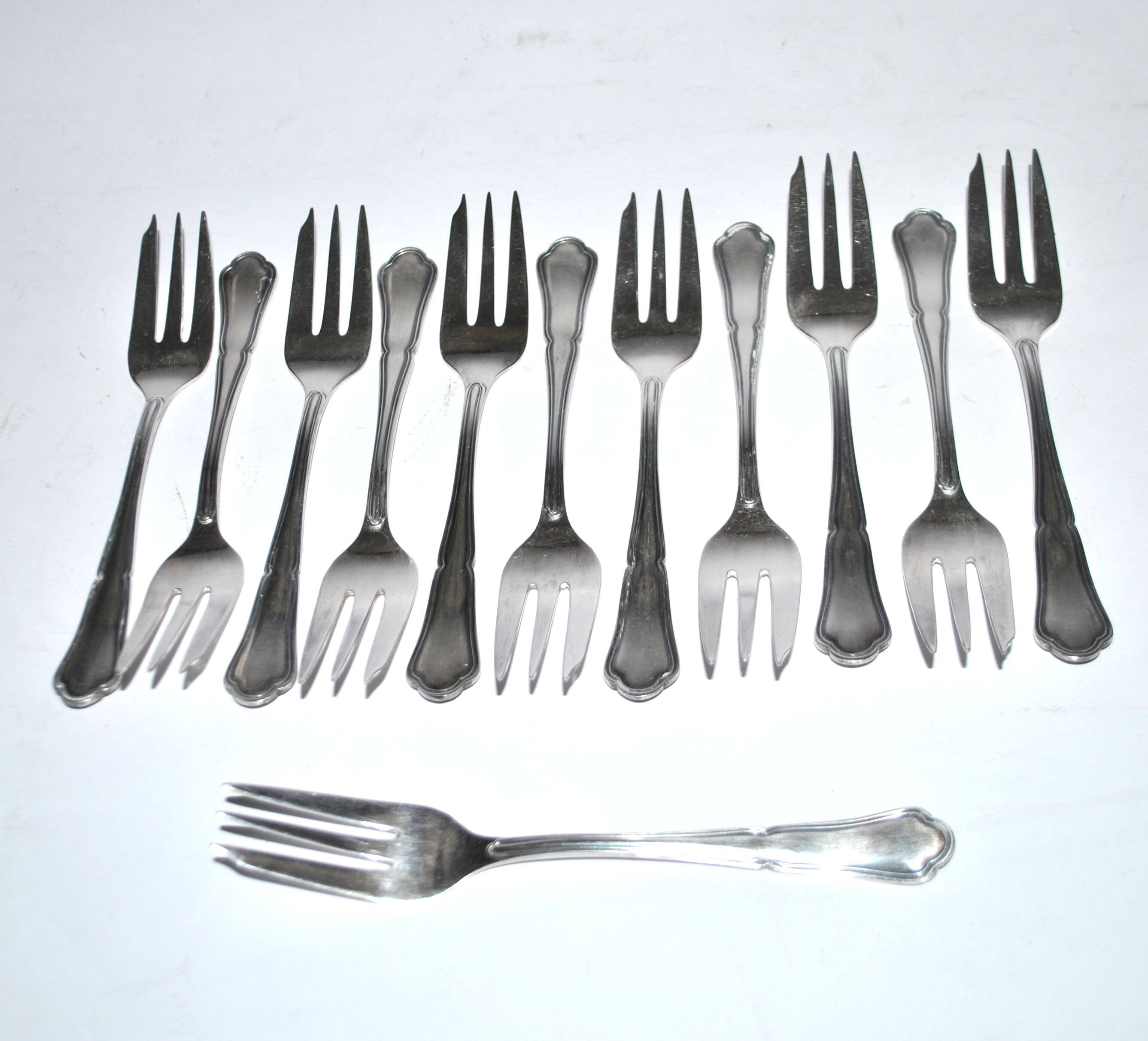Set of 12 RENEKA cake dessert forks Victoria Spatours contour model 15cm