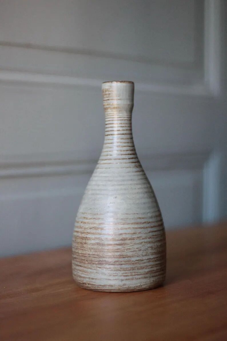 Vase grès signé Guy Roland Marcy, pot à fleurs, collection, 70's