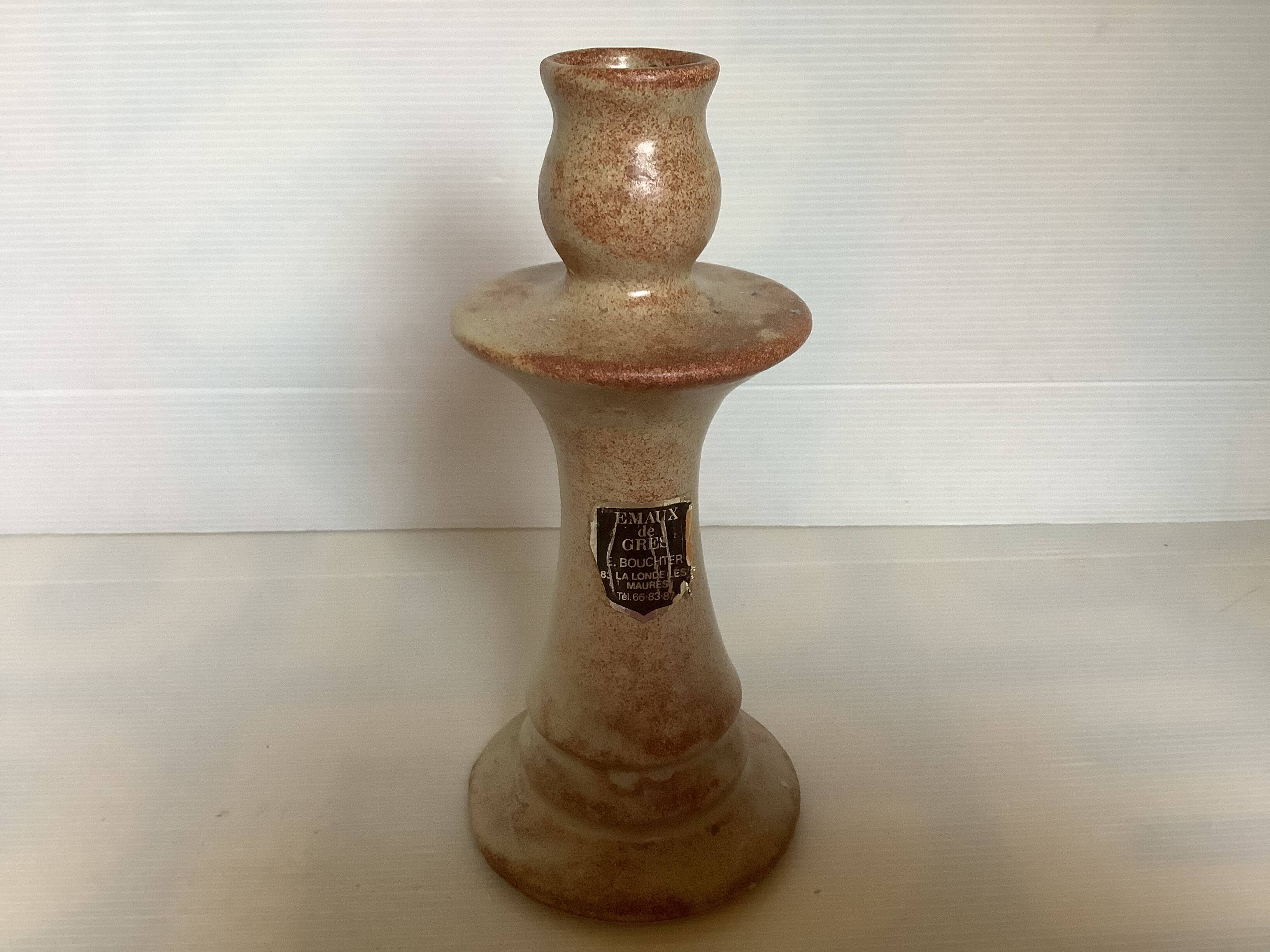 Bouchter la londe les maures sandstone enamelled candle holder