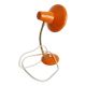 Orange colored metal desk lamp from the 1960s-1970s
