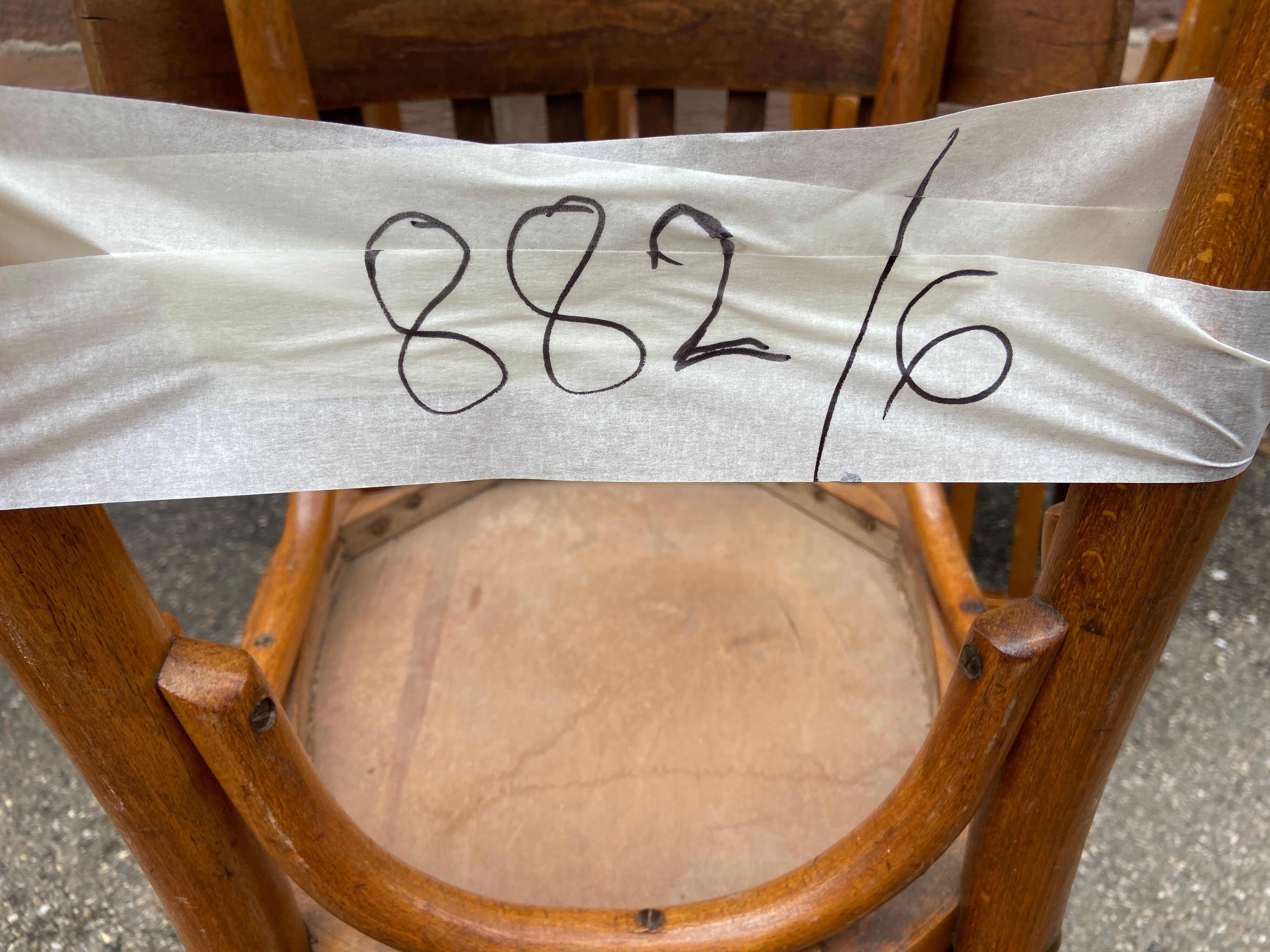 lot 6 Mismatched bistro chairs curved wood Brasserie