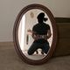 Miroir ovale vintage de style scandinave années 80/90