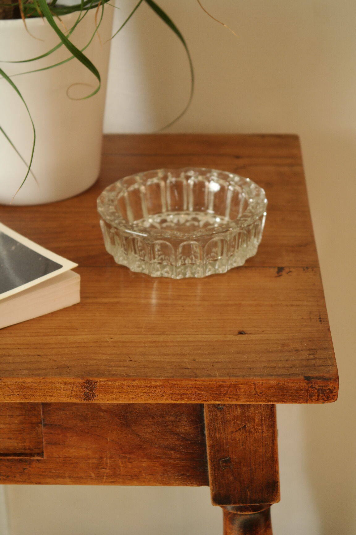 Antique walnut side table