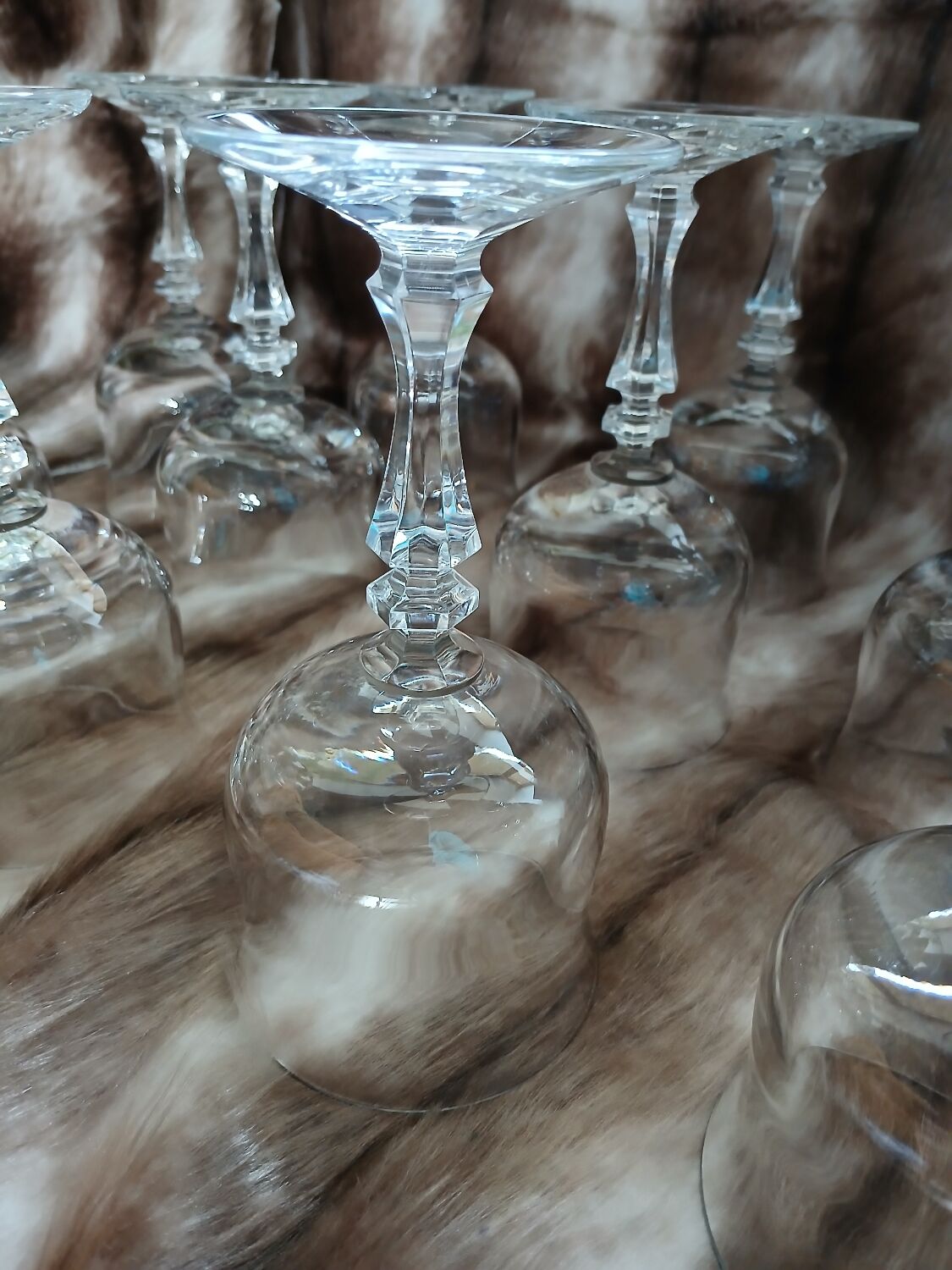 11 crystal stem glasses