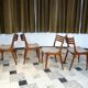 Ensemble de 4 chaises de salle à manger en teck scandinaves modernes, Danemark années 1960.