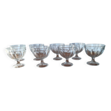 Set of 8 glass ice cream cups