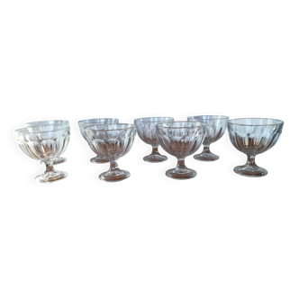 Set of 8 glass ice cream cups