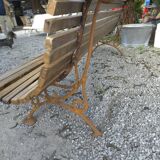 Cast iron and oak garden bench
