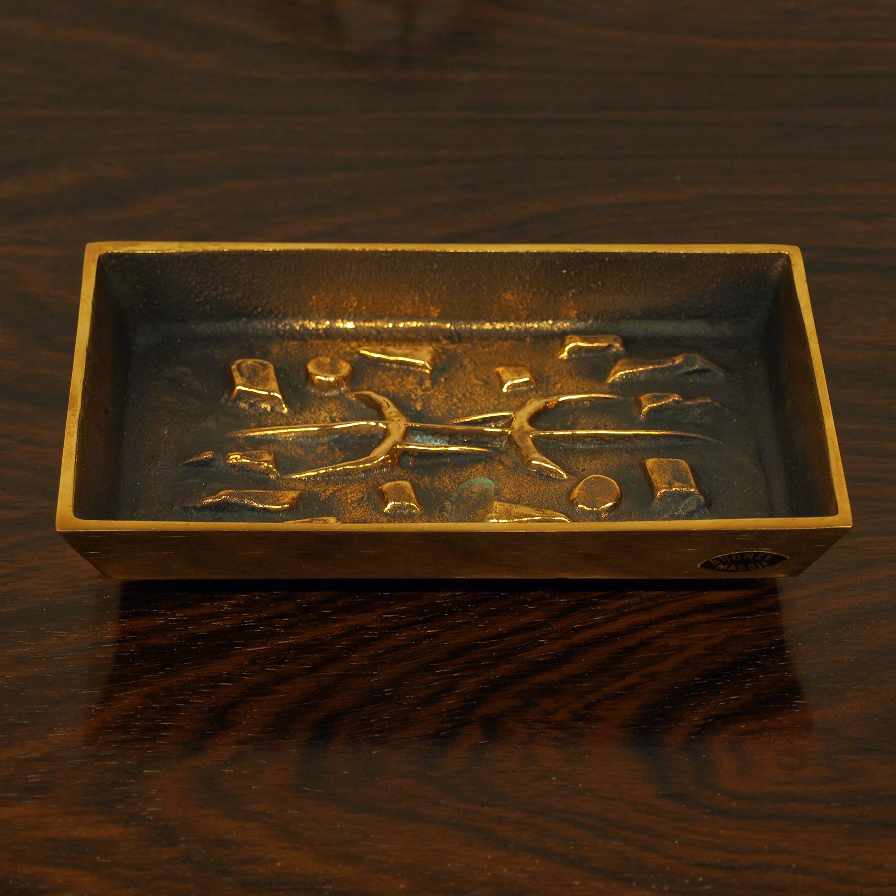 Alfieri Gardone's brutal bronze vacuum-pocket ashtray for Lauterbach