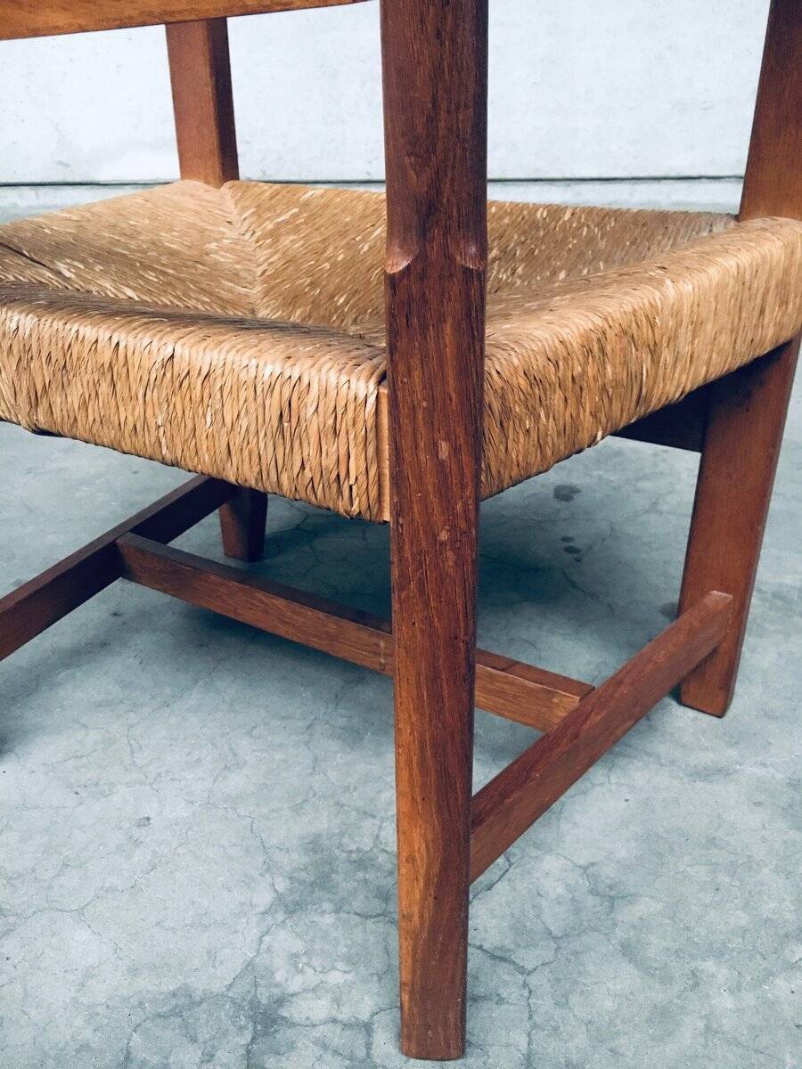 Large Italian Alps Rustic Carved Armchair, 1930s