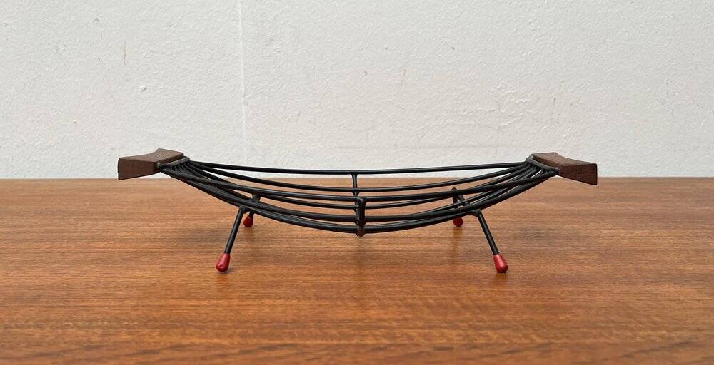 Mid-Century String Fruit Bowl with Teak Handle, 1960s