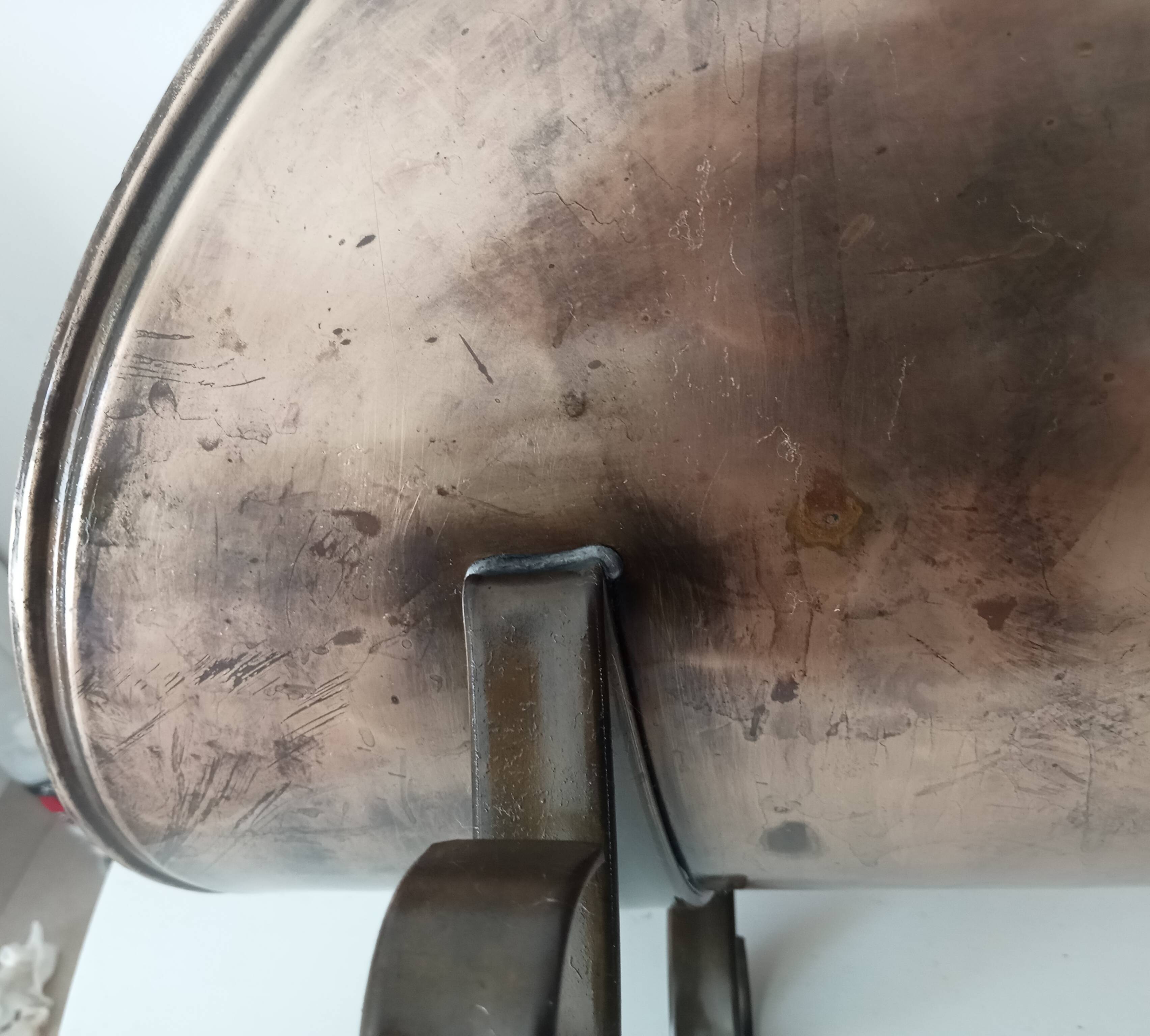 Old brass log holder