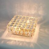 large flush-mounted chandelier in faceted crystal by Kinkeldey, Germany