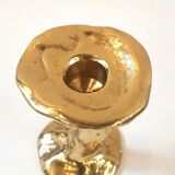 Pair of massive bronze brutalist candlesticks 1980