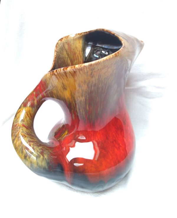Vase céramique d'art Vallauris forme libre estampillé DC