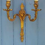 Applique murale Art nouveau en bronze : style français, 2 lumières, années 1950