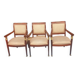 Trio de fauteuils d époque empire