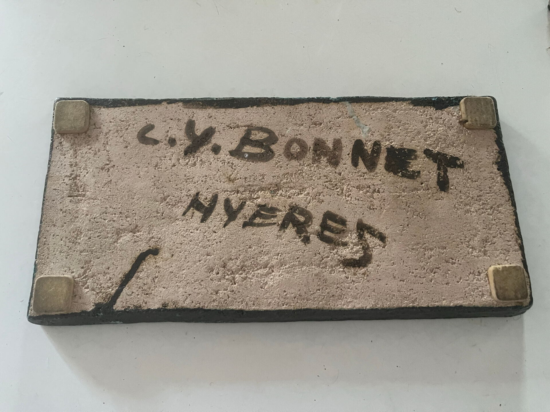 Vintage ceramic plate signed L. Y Bonnet Hyères
