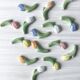 Set of 15 vintage tulip-shaped knife holders, retro spring touch
